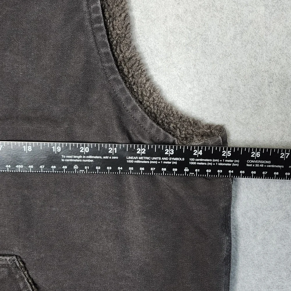 Carhartt Vest Mens XL Tall Black Sandstone Sherpa Lined V26-BLK Workwear Canvas